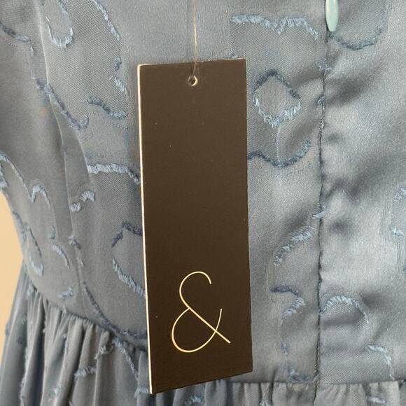 Sachin & Babi Chambray Blue Dalia Floral Dress Size 8 - Picture 14 of 16